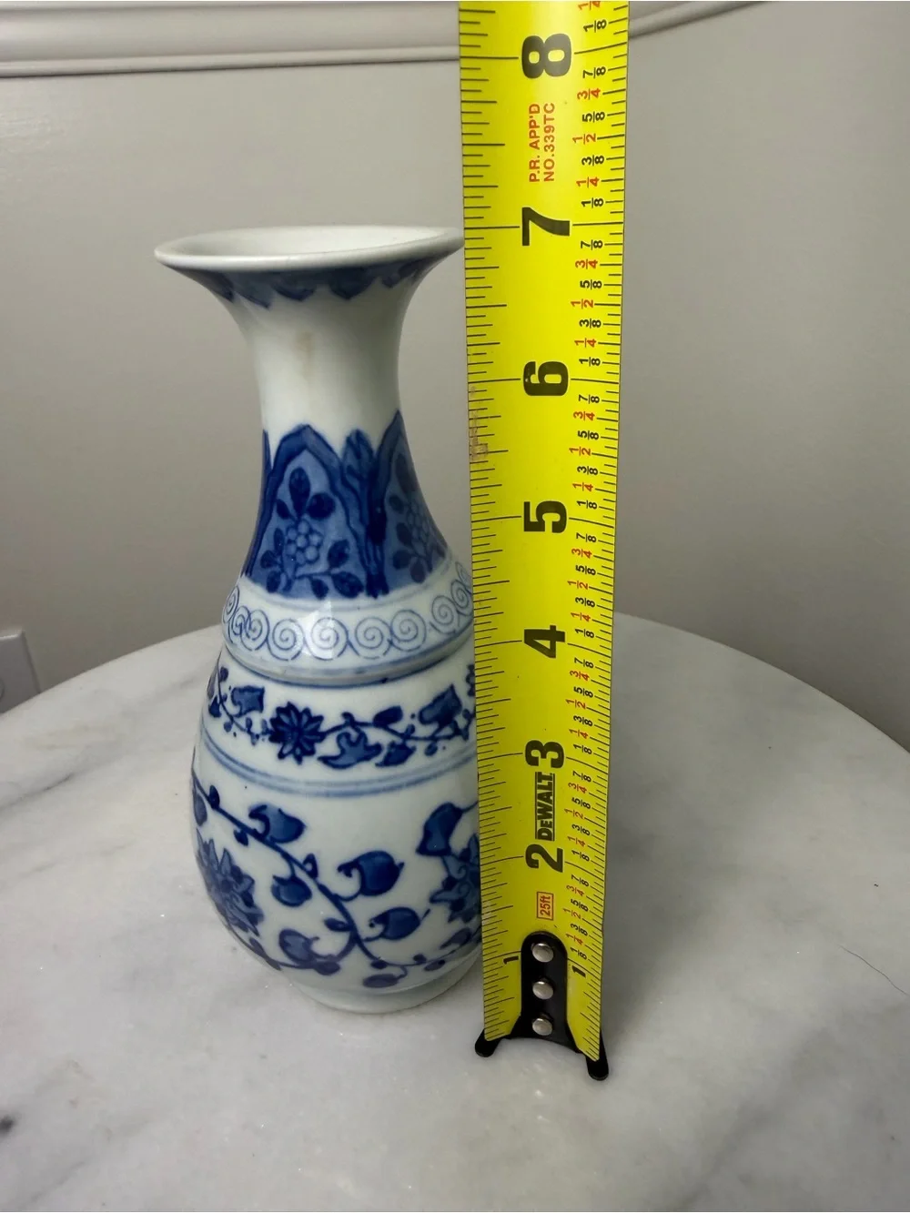 Blue and White Floral Porcelain Vase - Classic Home Accent